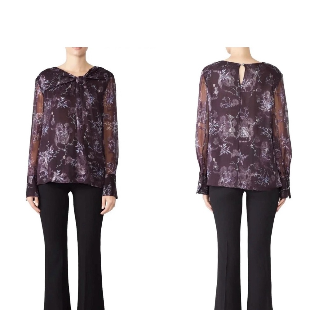 Grey By Jason Wu Silk Floral Blouse Preppy Career Office Quiet Luxury Old‎ Money